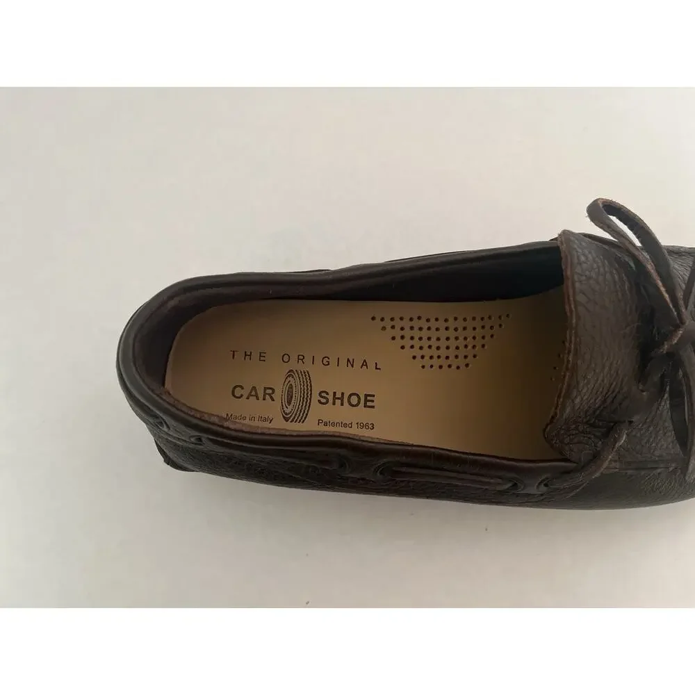 ORIGINAL CAR SHOE BY PRADA BROWN LEATHER MEN'S SHOES,SIZE 7.5, NEW WITHOUT BOX